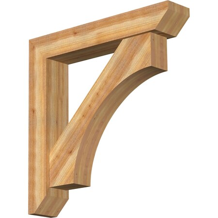 Ekena Millwork Westlake Slat Rough Sawn Bracket w/ Offset Brace, Western Red Cedar, 8"W x 44"D x 44"H BKT0806X44X44WTL06RWR